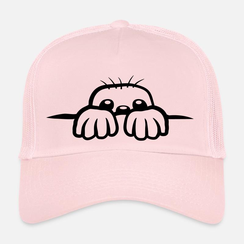 Cartoon Maulwurf guckt Trucker Cap