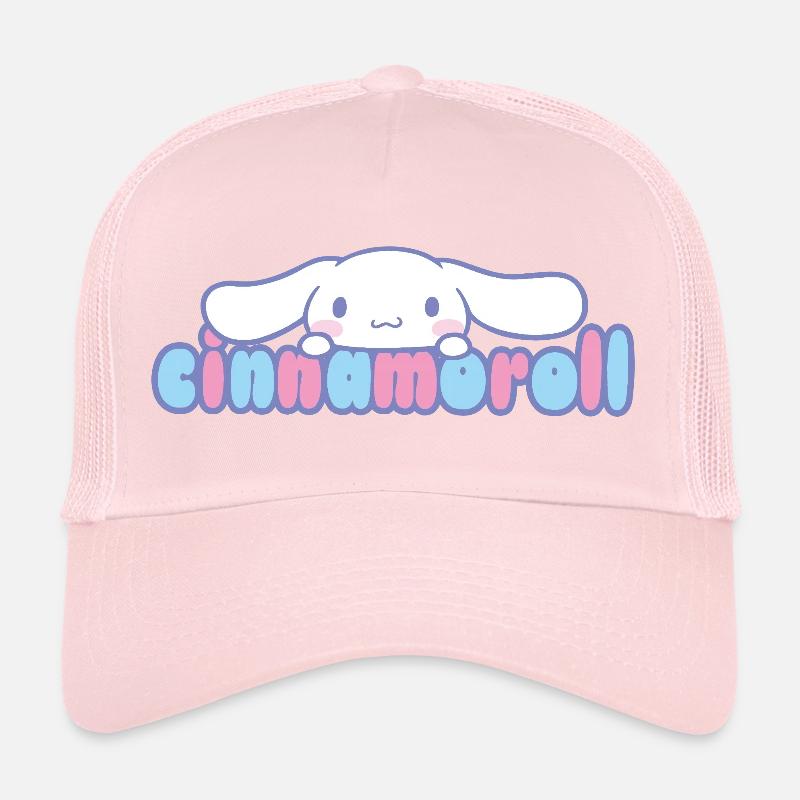 Cinnamoroll Guckt Über Schriftzug - Trucker Cap - Hellrosa