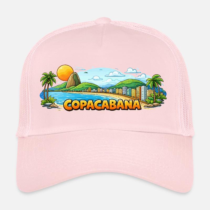 Panorama de la plage de Copacabana Casquette trucker 