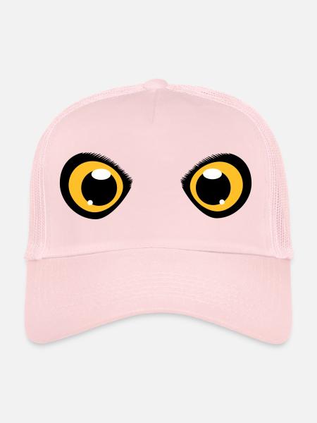 two shining eyes of an owl - Trucker Cap - pale pink - Front