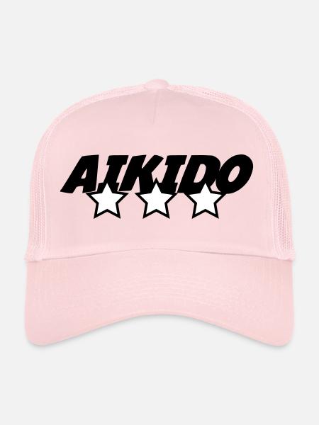 Aïkido - Art Martial - Aïkidoka - Casquette trucker  - rose pâle - Devant