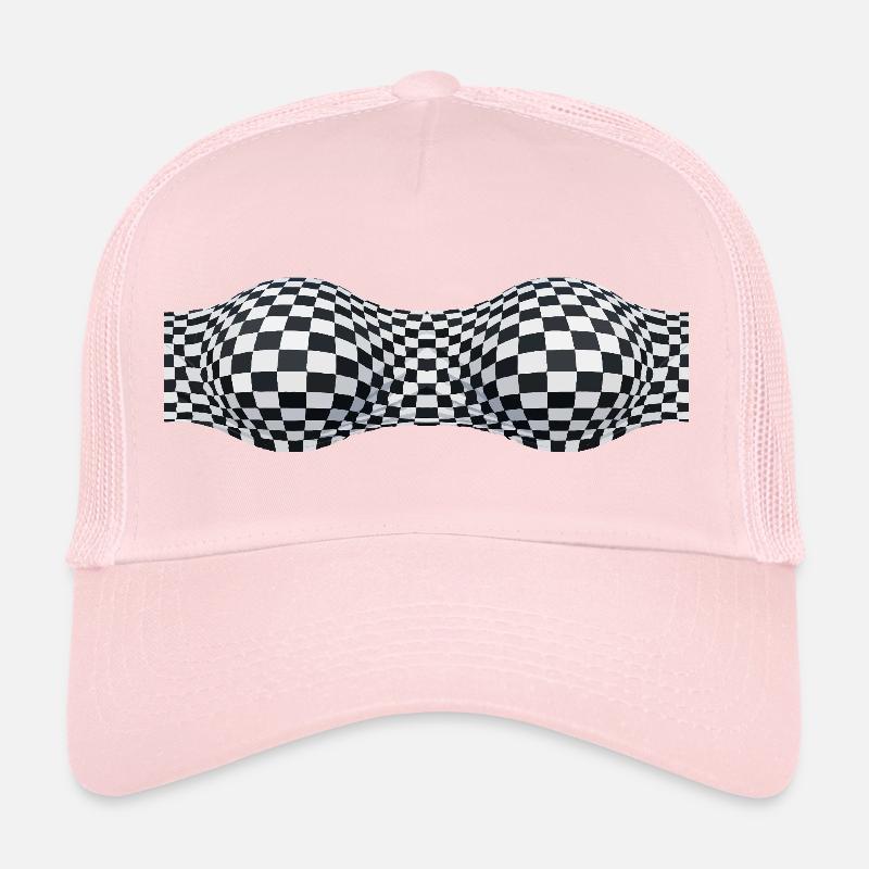 Folded Checkered Patterns Trucker Cap