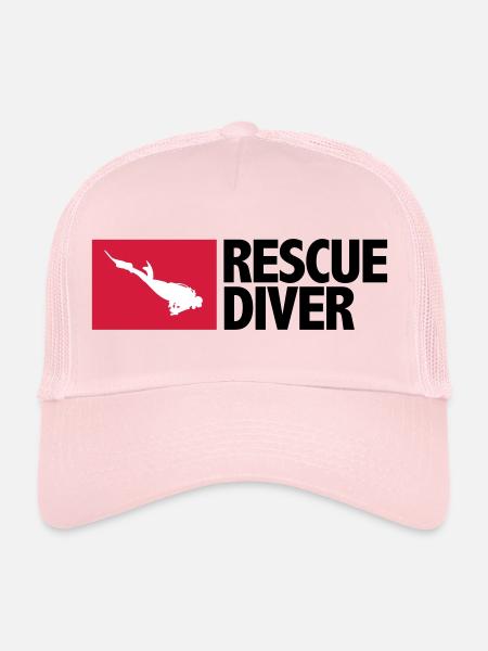 Rescue Diver - Trucker Cap - pale pink - Front