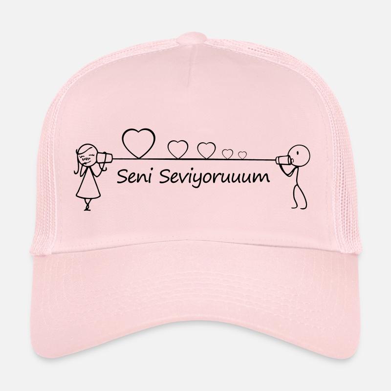Seni Seviyorum Askim Kalp Herz Trucker Cap