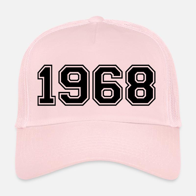 1968 - Casquette trucker  - rose pâle