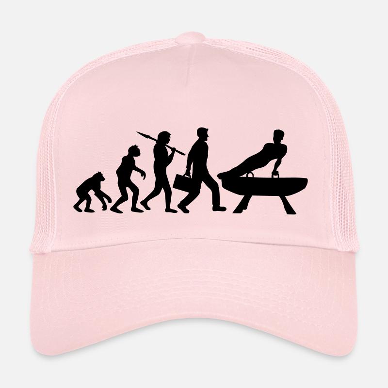 evolution gymnastik silhouette mann auf pauschenpf - Trucker Cap - Hellrosa