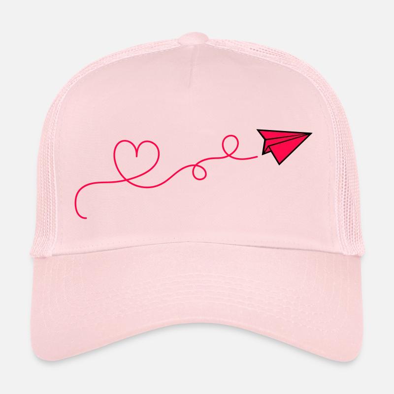 Paper Airplane Heart - Trucker Cap - pale pink