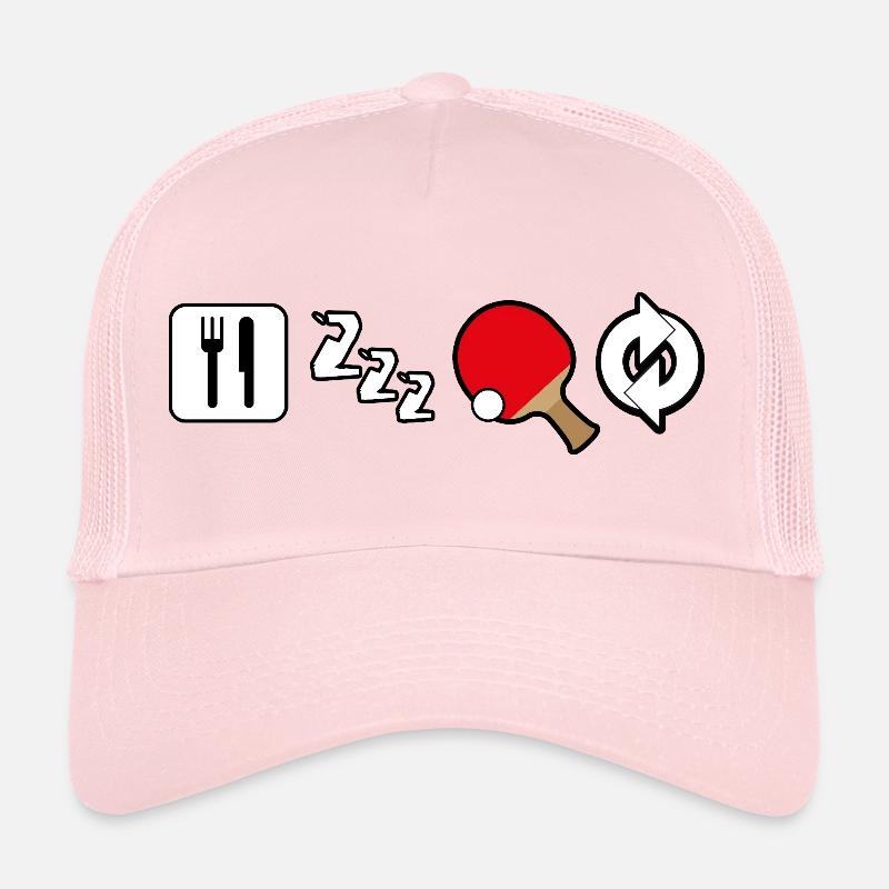 Eating Sleeping Table Tennis Repeat Trucker Cap