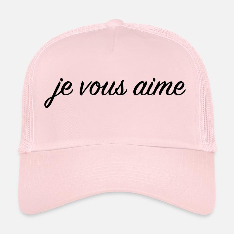 Je vous aime - Casquette trucker  - rose pâle