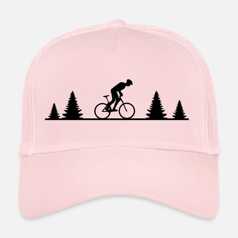Sport - Mountainbiker Wald - Trucker Cap - Hellrosa