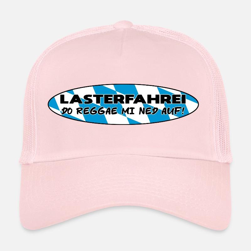 LASTERFAHREI - Do Reggae Mi Ned Auf! BAYERN Oval - Trucker Cap - Hellrosa