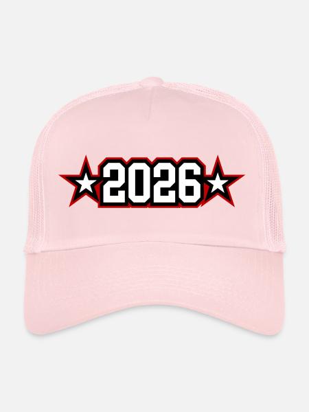 Année 2026 - Casquette trucker  - rose pâle - Devant