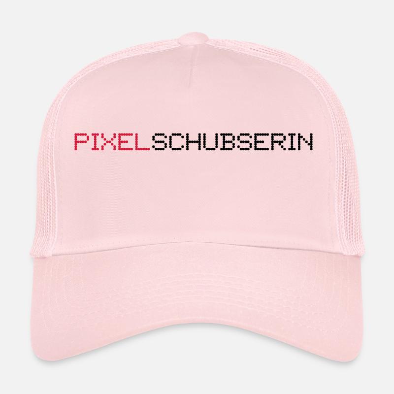Pixelschubserin im Design von Pixeln, 2fb - Trucker Cap - Hellrosa