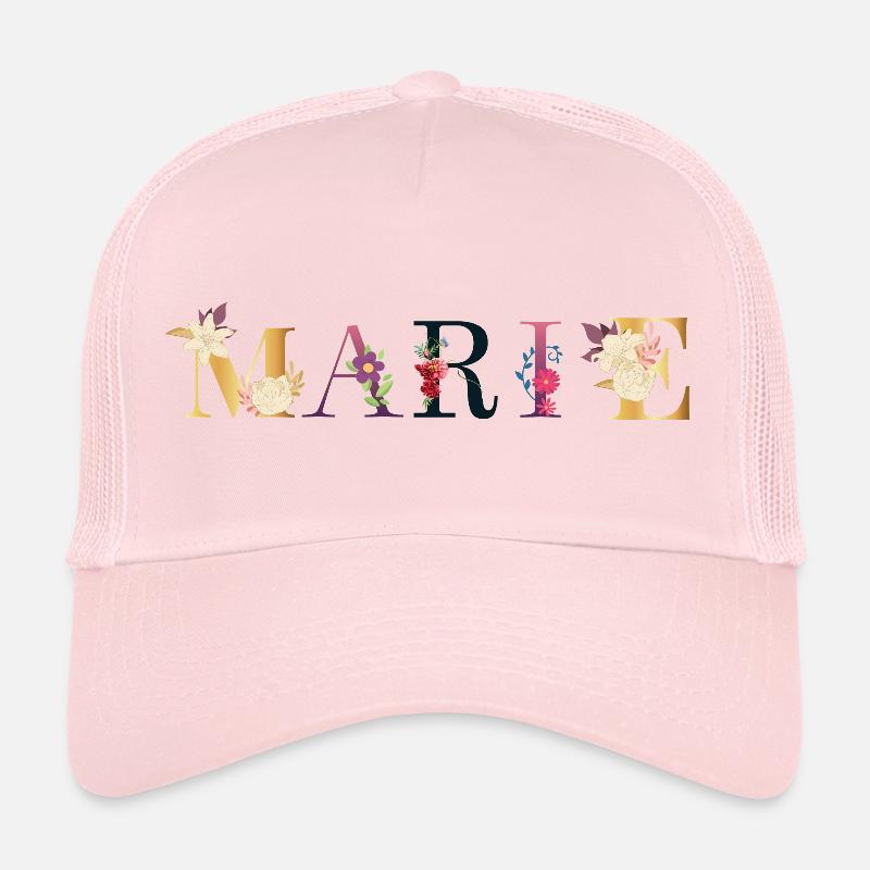 MARIE name decorated with flowers Trucker Cap