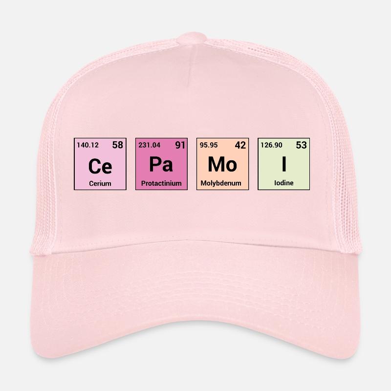 Cepamoi en éléments périodiques Casquette trucker 