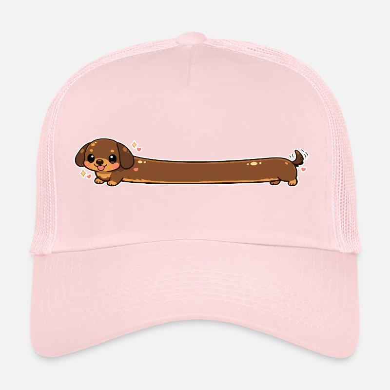 Long dachshund cute - Trucker Cap - pale pink