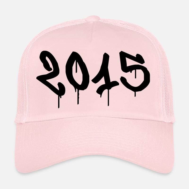 annee_2015 - Casquette trucker  - rose pâle