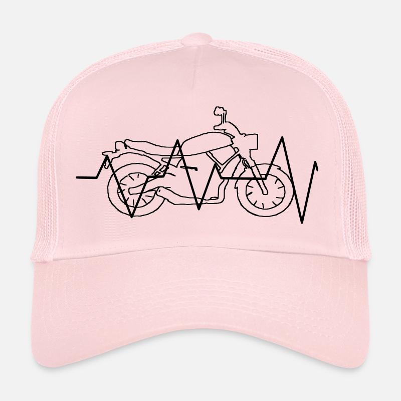 Motorcycle heart rate gift gift idea - Trucker Cap - pale pink