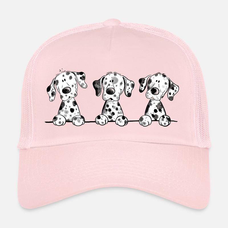 Witzige Dalmatiner Hunde Welpen Comic Geschenk - Trucker Cap - Hellrosa