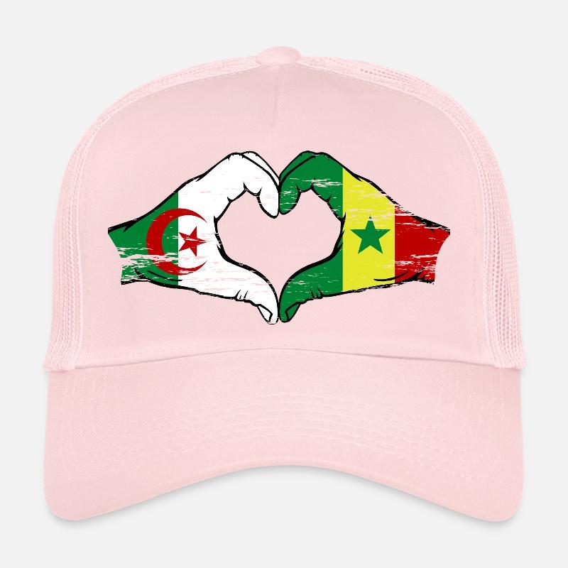 Algerien Senegal Flagge Hände Herzform used Trucker Cap