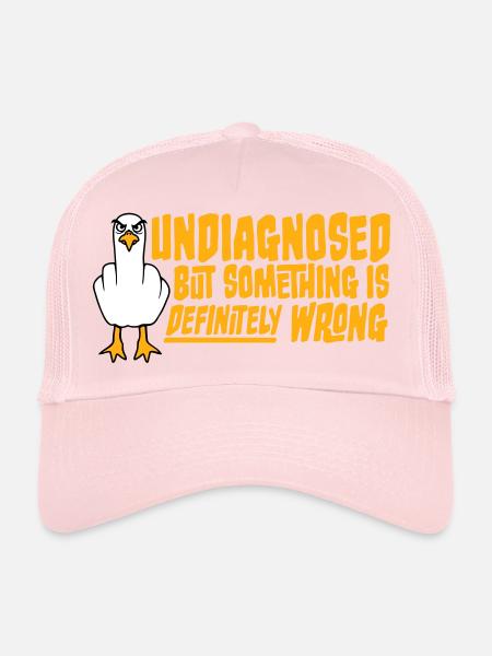 Undiagnosed But Something Is Definitely Wrong Seagull - Trucker Cap - pale pink - Front