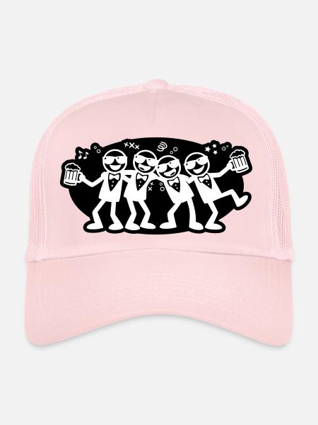 Bière du groupe d’amis du marié - Casquette trucker  - rose pâle - Devant