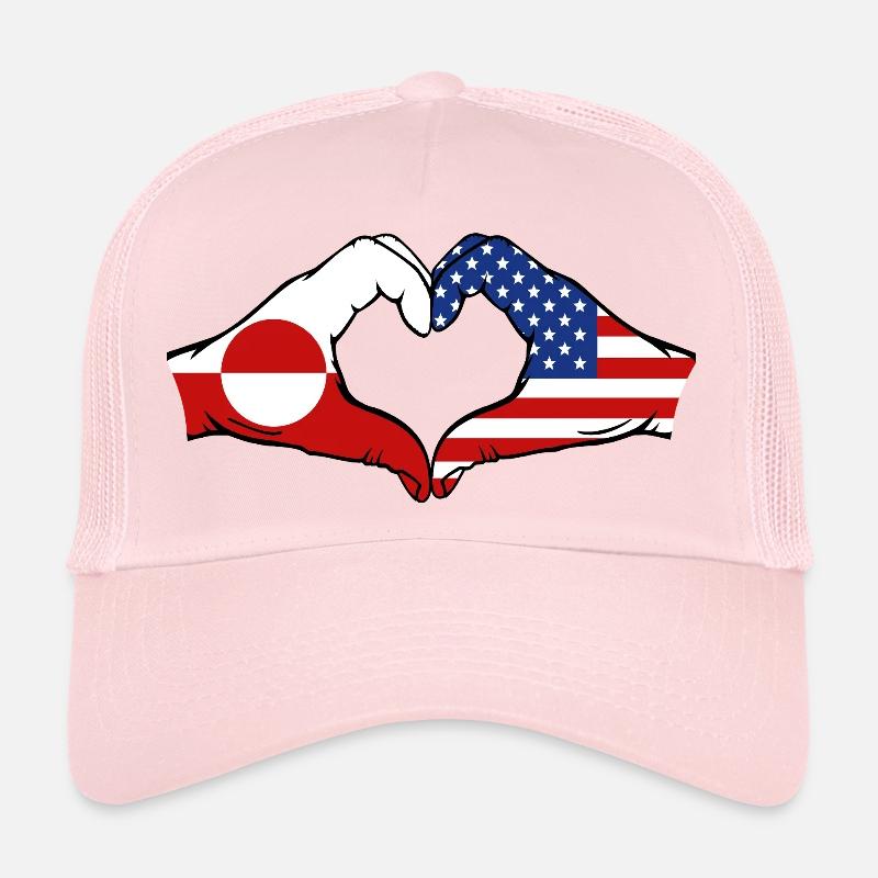 Drapeau des États-Unis Mains Forme de cœur Casquette trucker 