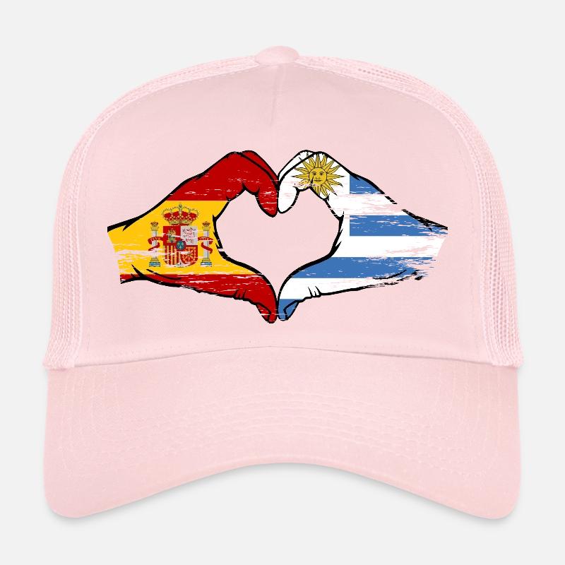 Drapeau Cœur Espagne Uruguay utilisé Casquette trucker 
