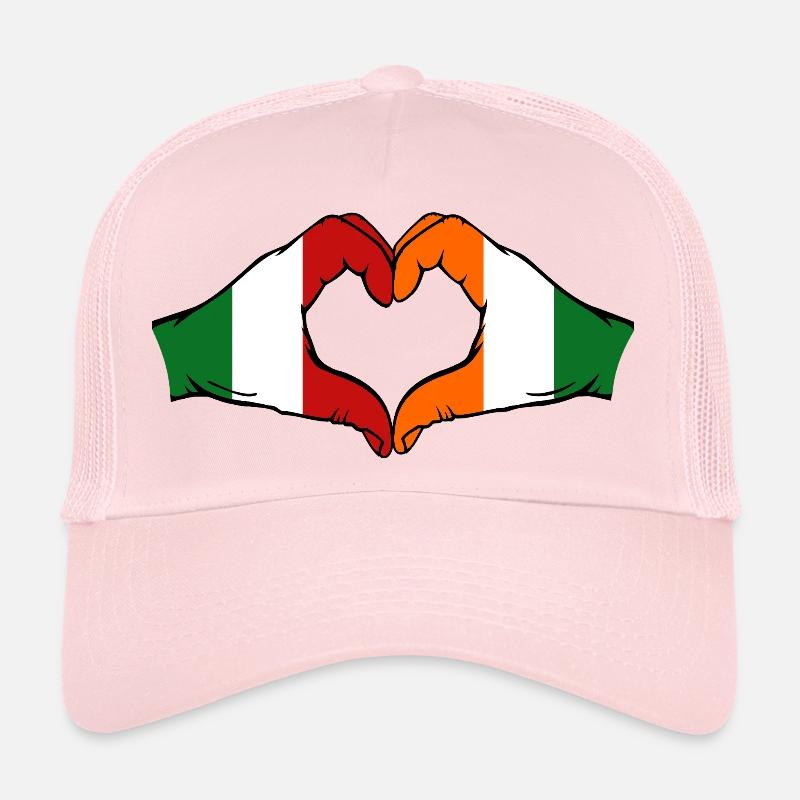 Mains du drapeau de la Côte d’Ivoire de l’Italie Casquette trucker 