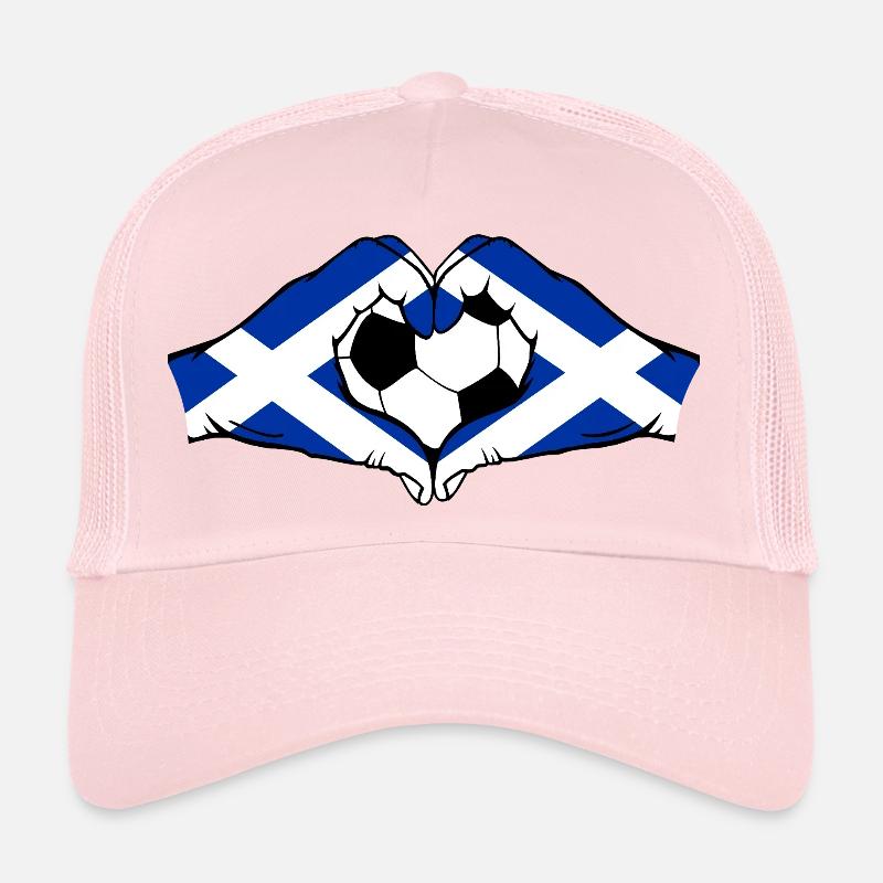 Drapeau écossais Mains en forme de cœur Casquette trucker 