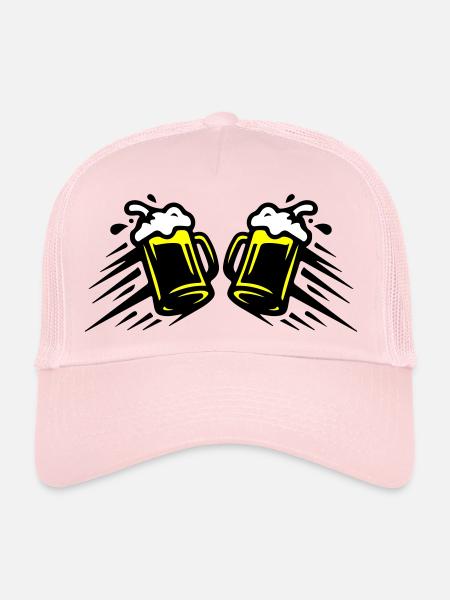 Beer Beer Glass Toast Icon - Trucker Cap - pale pink - Front