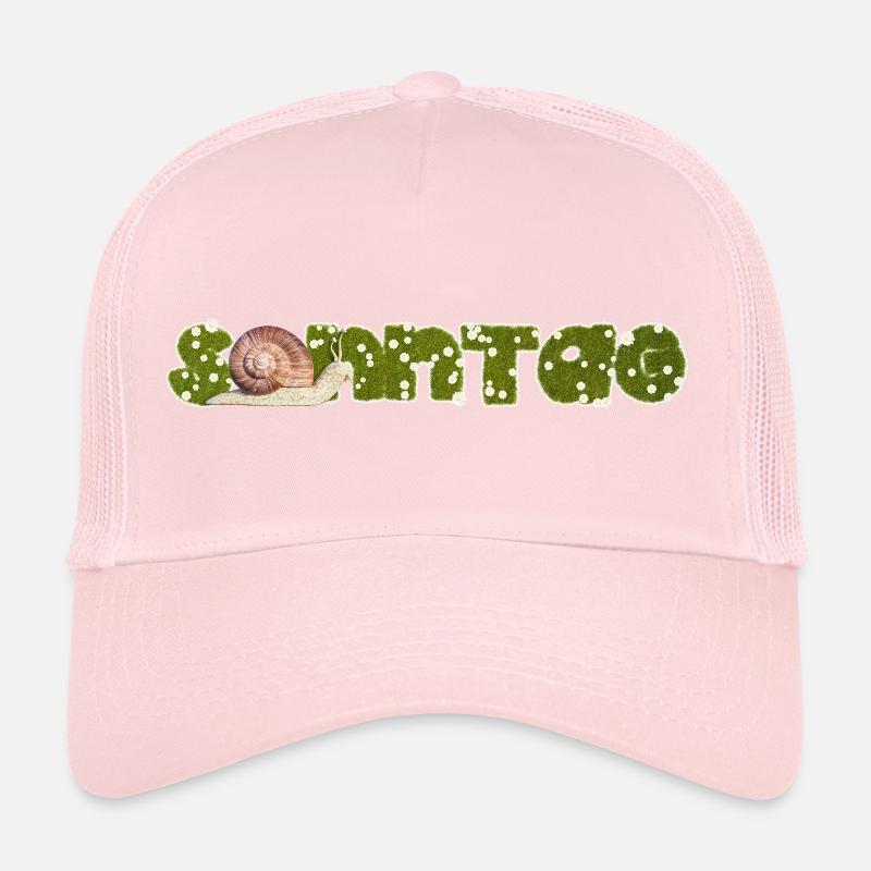Escargot du dimanche - Casquette trucker  - rose pâle