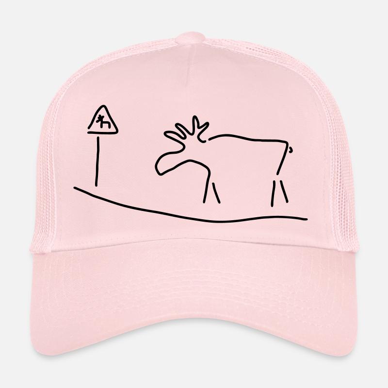 elch mit warnschild Trucker Cap