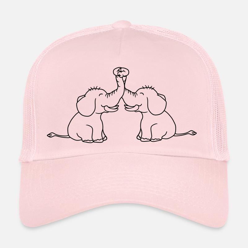 conception d'éléphant 2 amis équipe couple tenant voeux Casquette trucker 