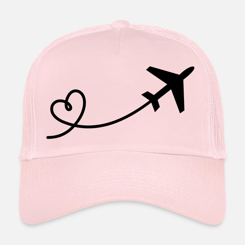 Flugzeug mit Herz Trucker Cap