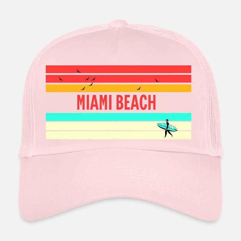 Miami Beach: Perfektes Geschenk & Souvenir - Trucker Cap - Hellrosa