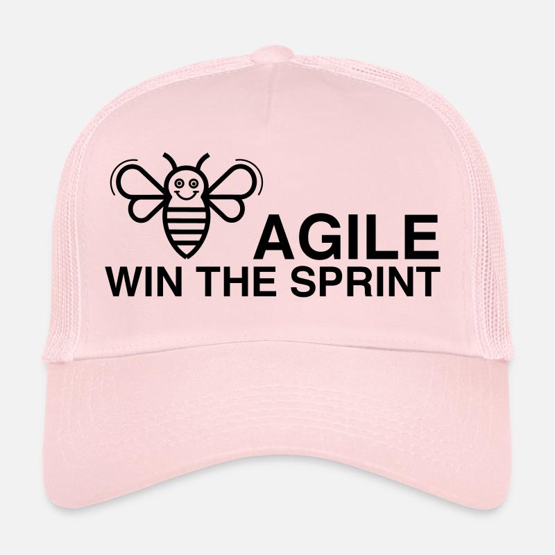 BE AGILE GAGNER LE SPRINT - Casquette trucker  - rose pâle