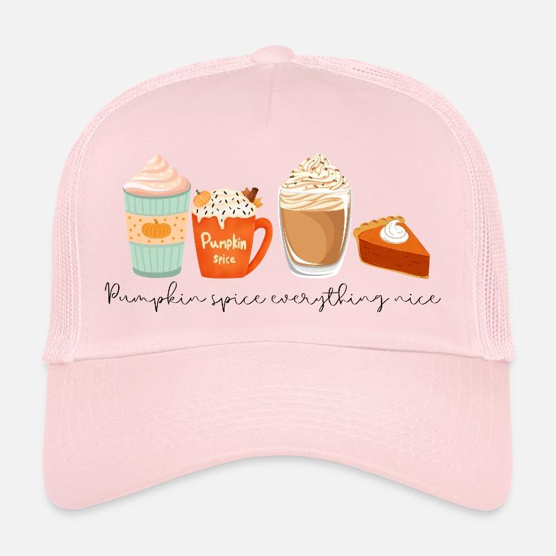 ☕ Pumpkin Spice Everything Nice 🎃 - Trucker Cap - pale pink