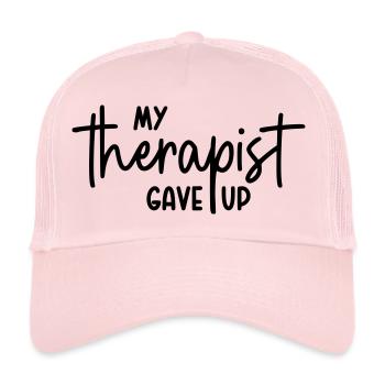My therapist gave up - Trucker Cap - Hellrosa - Vorne