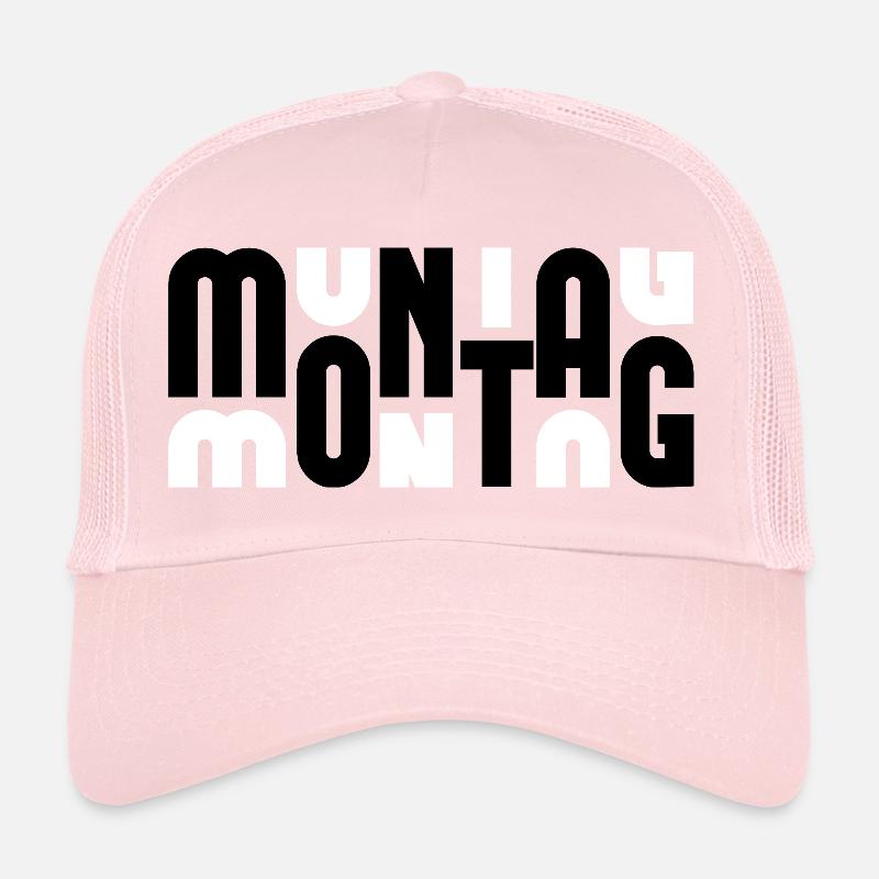 Lundi Noir/Blanc - Casquette trucker  - rose pâle