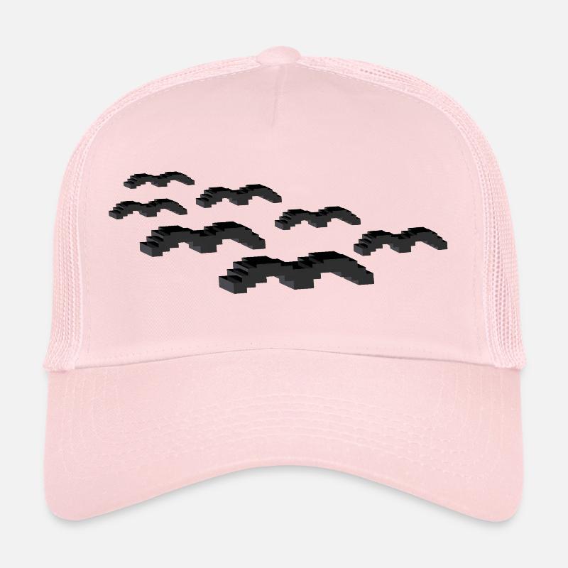 oiseaux - Casquette trucker  - rose pâle
