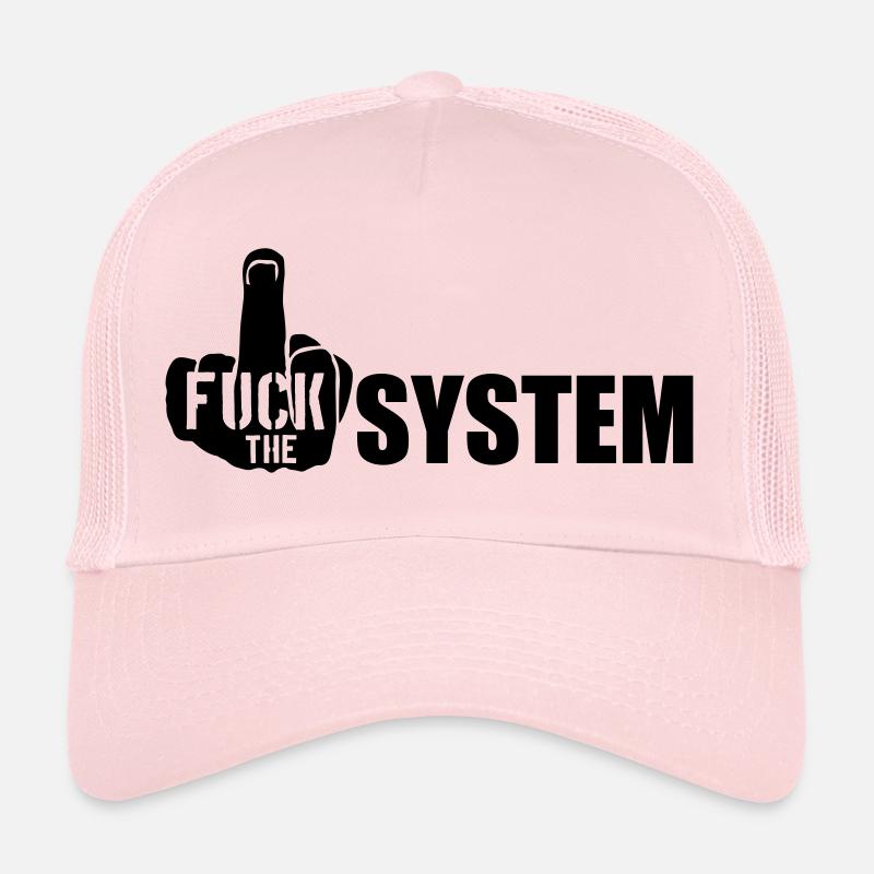 logo main doigt du milieu cool texte rebelle baiser t Casquette trucker 