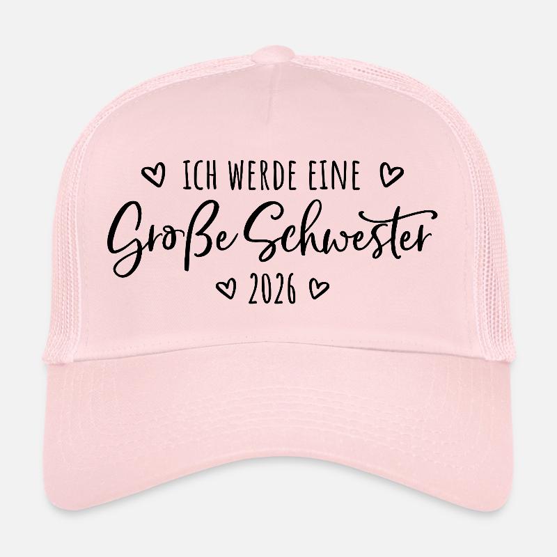 Ich werde eine große Schwester 2026 - Trucker Cap - Hellrosa