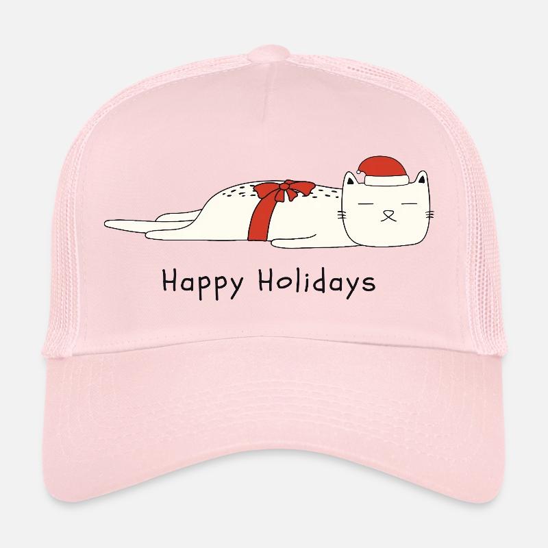 Lustige Katze Weihnachten - Trucker Cap - Hellrosa