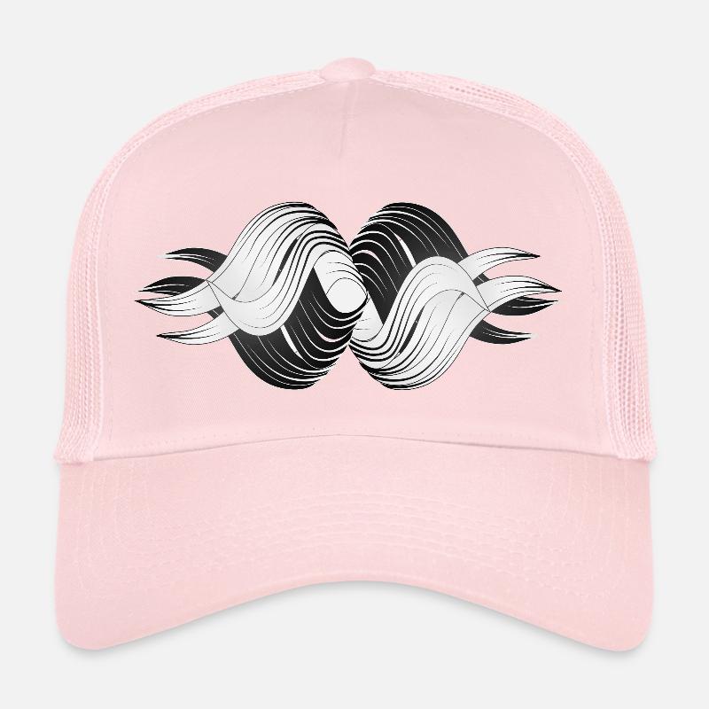 Formes abstraites – Design dynamique en noir et blanc Casquette trucker 