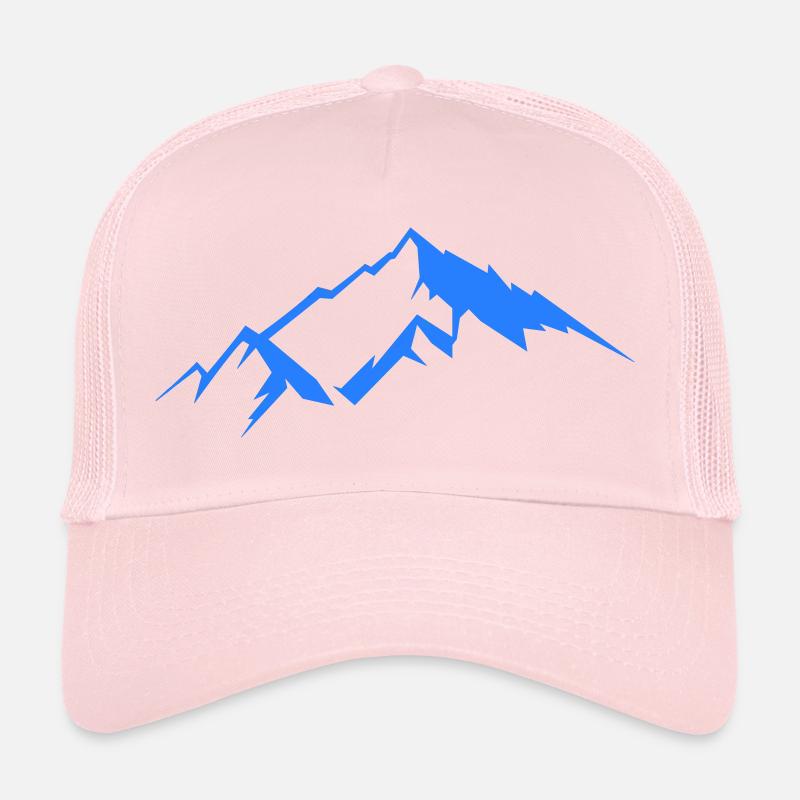 Blaue Bergsilhouette Panorama Trucker Cap