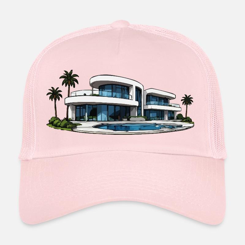 Luxury villa with round pool Trucker Cap