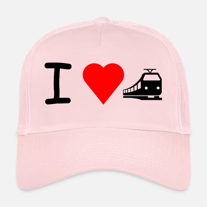 J'adore train du chemin de fer Casquette trucker 