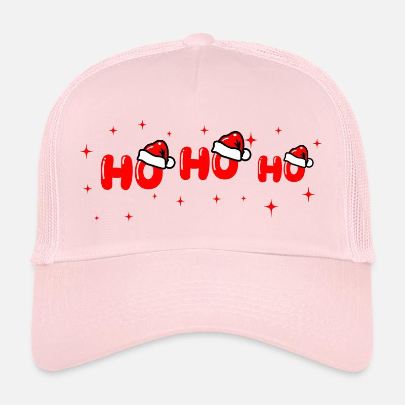 Ho Ho Ho Santa Lettering - Trucker Cap - pale pink