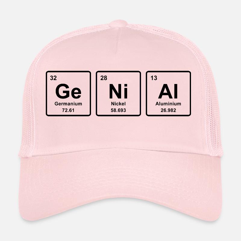 GENIAL ELEMENTE lustiges Geschenk Periodensystem - Trucker Cap - Hellrosa